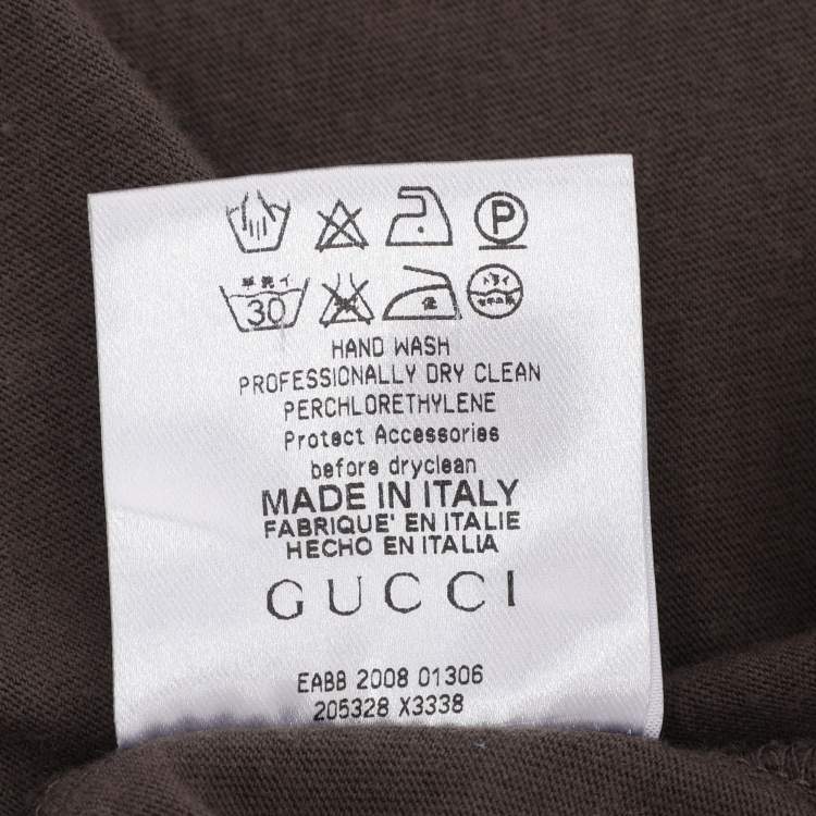 مملوكة مسبقًا Gucci Grey Jersey Bow Full Sleeve T-Shirt L