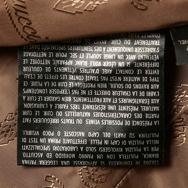 Pre Owned Gucci Brown Leather Double Breasted Trench Coat S