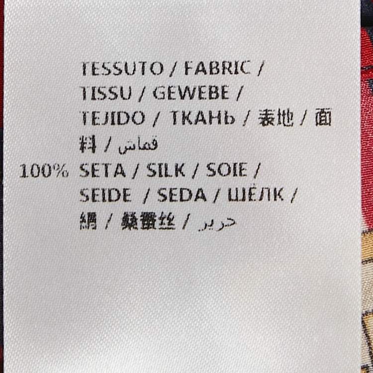 Pre Owned Gucci Blue/Red Striped Silk Tie-Up Blouse M