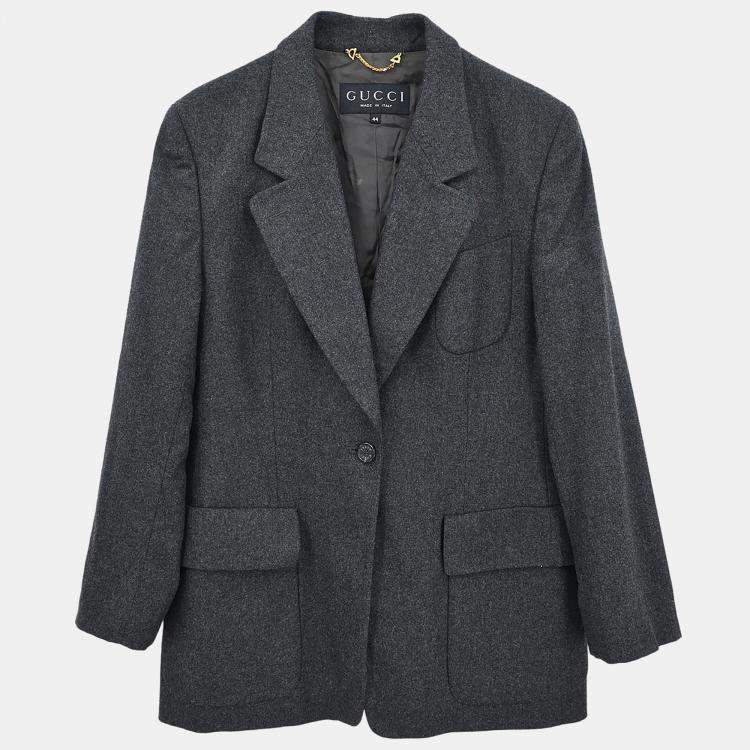 مملوكة مسبقًا Gucci Single Breasted Jacket Gray M
