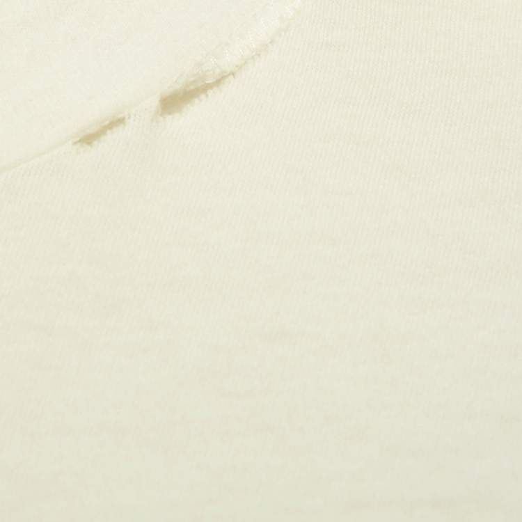 Pre Owned تي شيرت غوتشي قطن أبيض بطبعة ممزق مقاس متوسط 