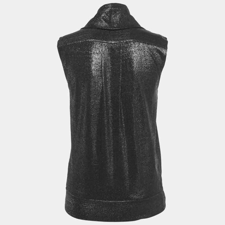 Pre Owned Gucci Black Lurex Sleeveless Top M