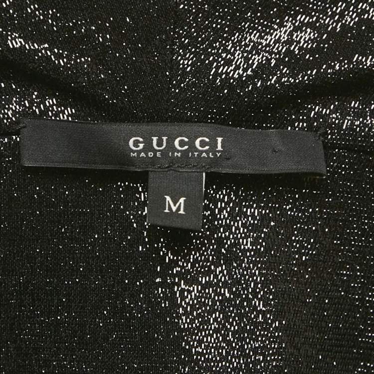 Pre Owned Gucci Black Lurex Sleeveless Top M