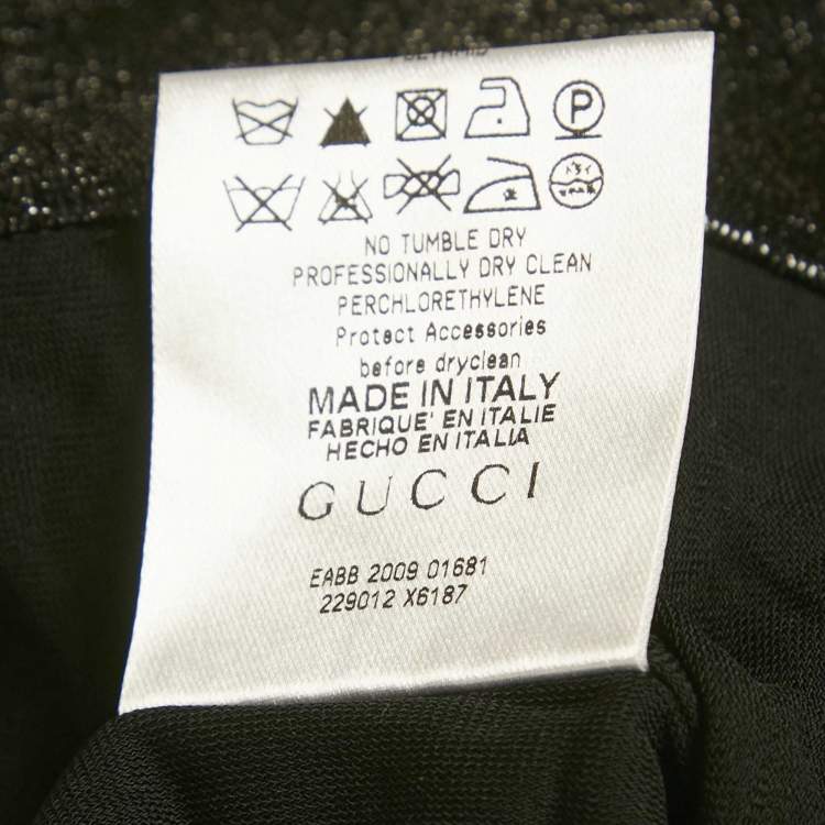 Pre Owned Gucci Black Lurex Sleeveless Top M