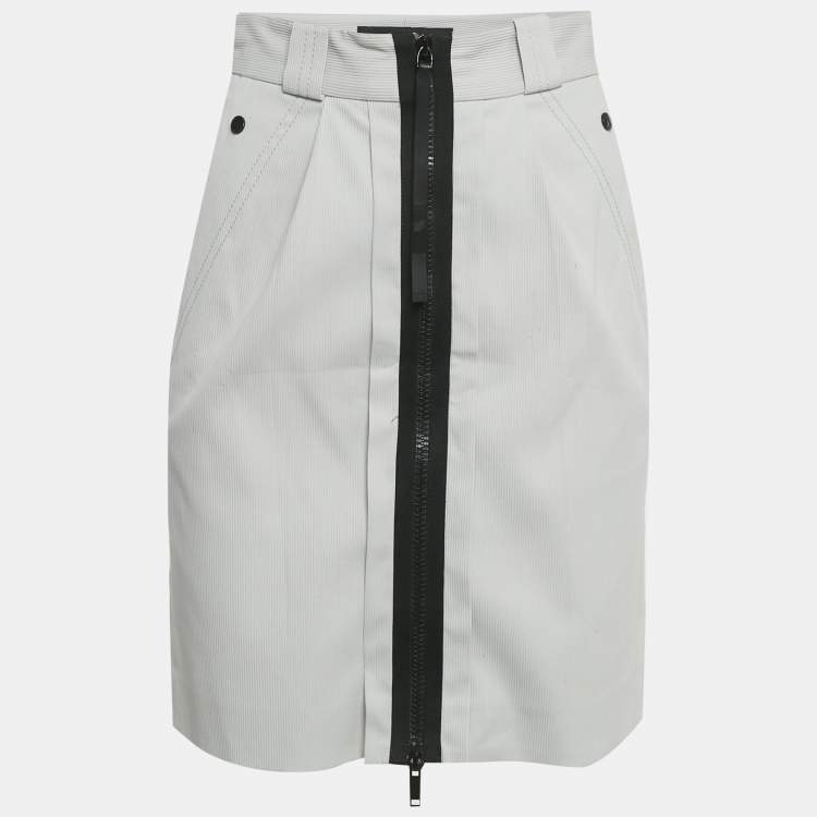 Pre Owned Gucci Light Grey Corduroy Mini Skirt S