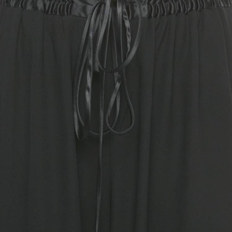 مملوكة مسبقًا Gucci Black Silk Elastic Waist Pants L