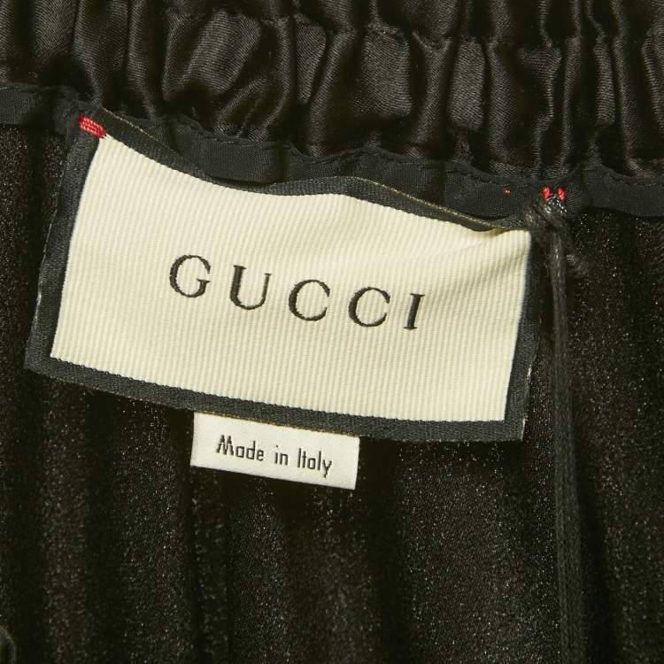 مملوكة مسبقًا Gucci Black Silk Elastic Waist Pants L