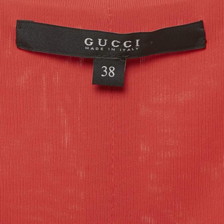 Pre Owned Gucci Red Jersey Belted Mini Dress S