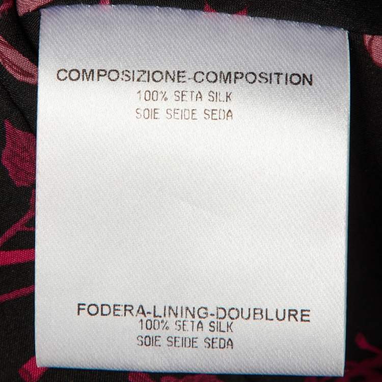 Pre Owned Gucci Black Floral Print Tiered Maxi Dress M