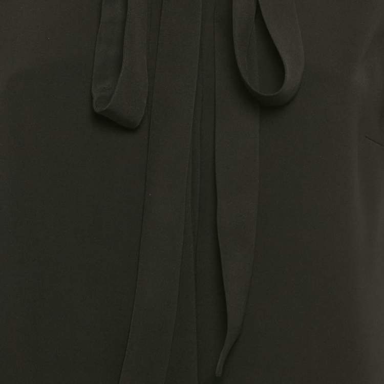 مملوكة مسبقًا Gucci Black Crepe Shift Tie-Up Dress M