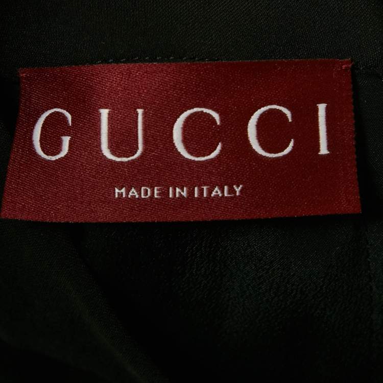 مملوكة مسبقًا Gucci Black Crepe Shift Tie-Up Dress M