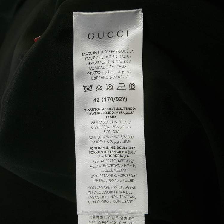 مملوكة مسبقًا Gucci Black Crepe Shift Tie-Up Dress M