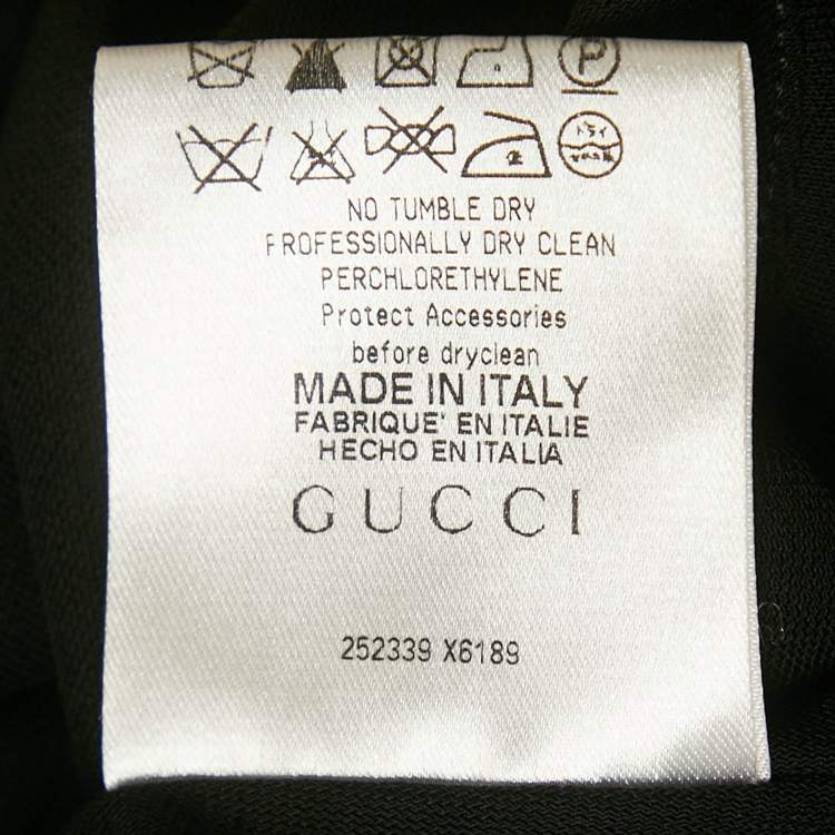 Pre Owned Gucci Black Jersey One Shoulder Draped Top S