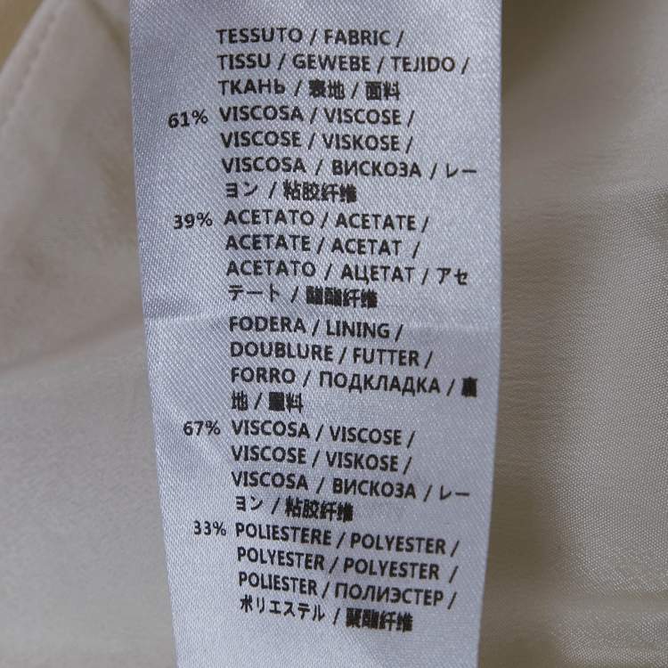 Pre Owned Gucci Cream Sateen Pleated Mini Skirt S