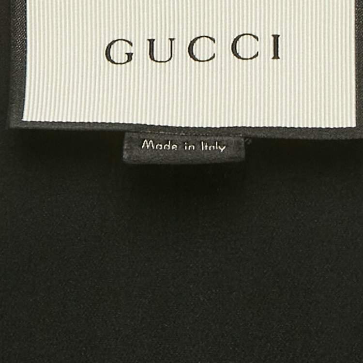 Pre Owned Gucci Black Silk Ruffled Blouse M