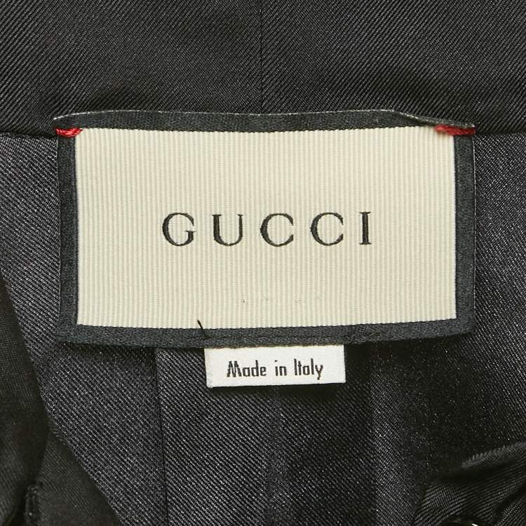 Pre Owned Gucci Multicolour Floral Print Silk Tie Neck Long Sleeve Blouse M