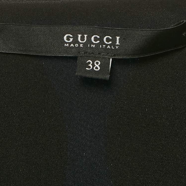 مملوكة مسبقًا Gucci Blue/Black Polka Dots Silk Cowl Neck Mini Dress S