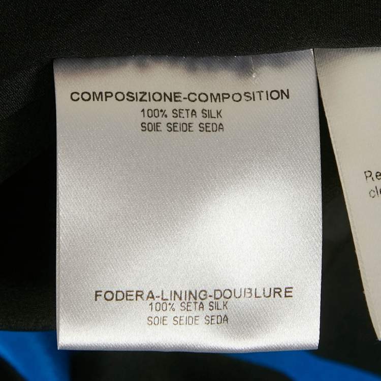 مملوكة مسبقًا Gucci Blue/Black Polka Dots Silk Cowl Neck Mini Dress S