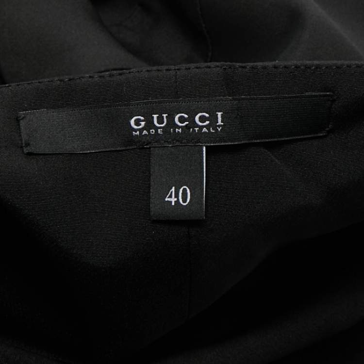 Pre Owned Gucci Black Silk Blend Strapless Mini Dress S