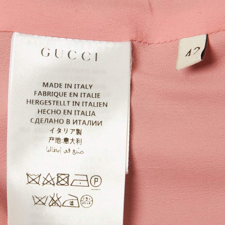 Pre Owned Gucci Black Silk Blend Ruffled Cuff Detail Jacket M