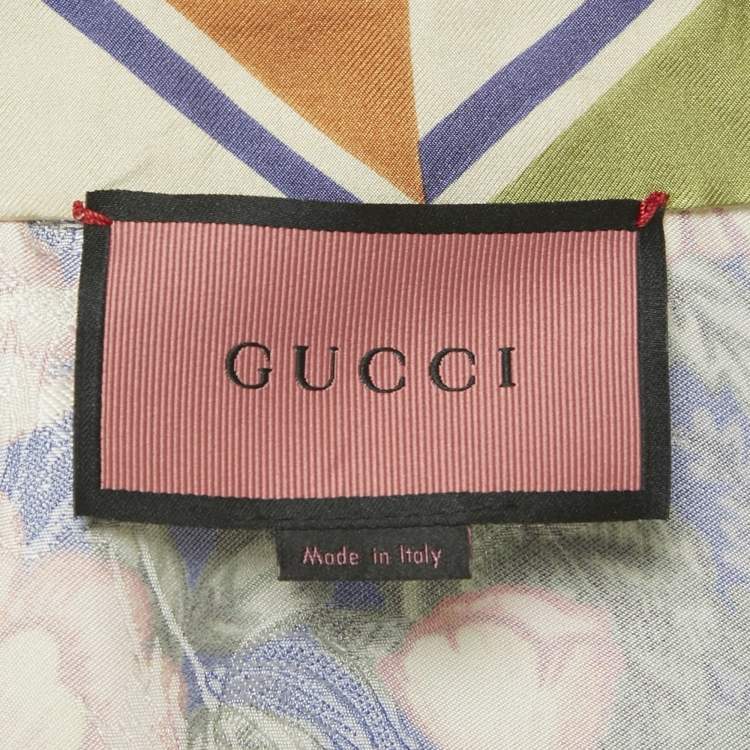 Pre Owned Gucci Multicolor Floral Print Silk Robe M