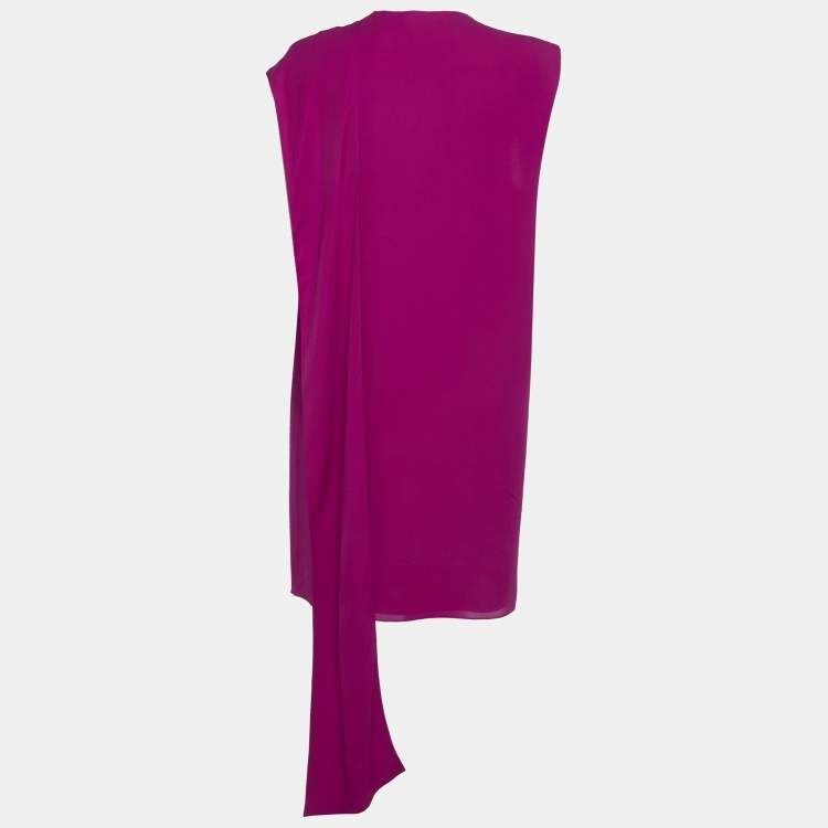 Pre Owned Gucci Pink/Orange Silk Scarf Detail Mini Dress M