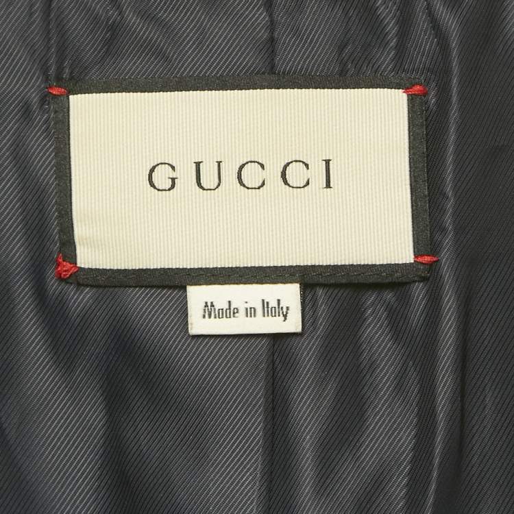 Pre Owned Gucci Black Pineapple Jacquard Gabardine Blazer S