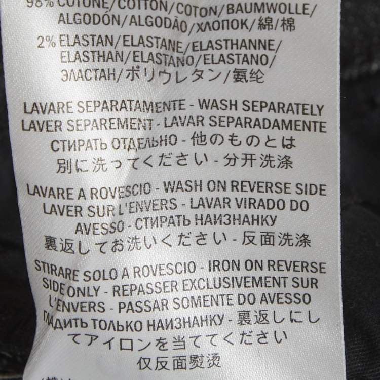 Pre Owned بنطلون جينز غوتشي دنيم رمادي مزين قصه مستقيمة مقاس صغير خصر 30 بوصة