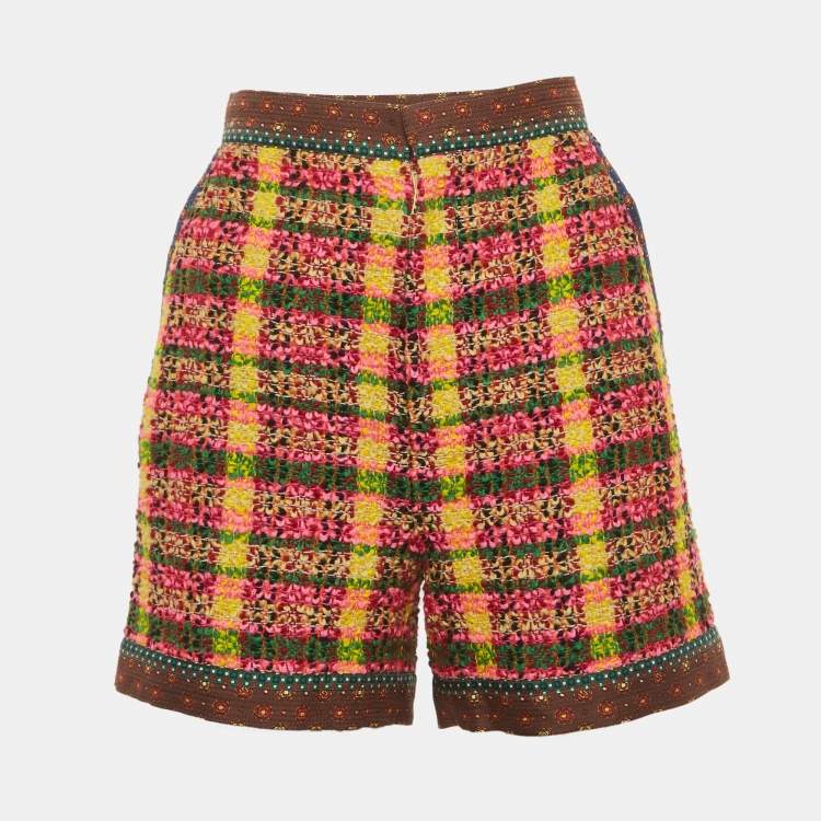 Pre Owned Gucci Multicolor Tweed Shorts S