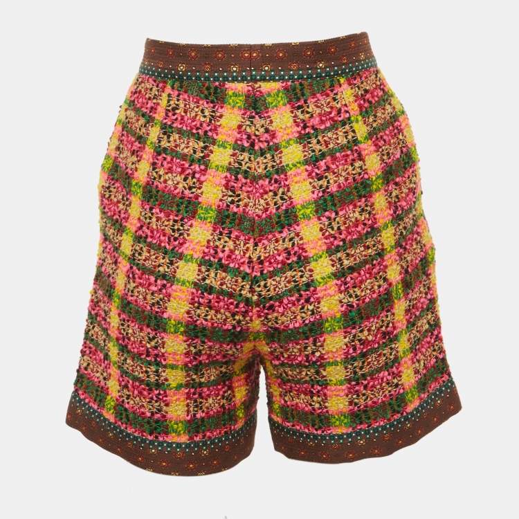 Pre Owned Gucci Multicolor Tweed Shorts S