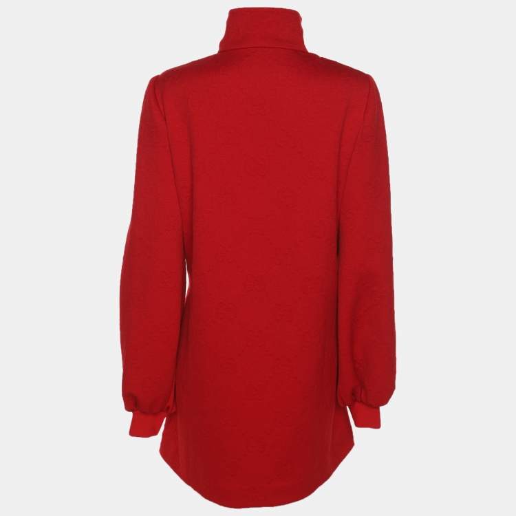 Pre Owned Gucci Red GG Monogram Jersey Mini Dress S