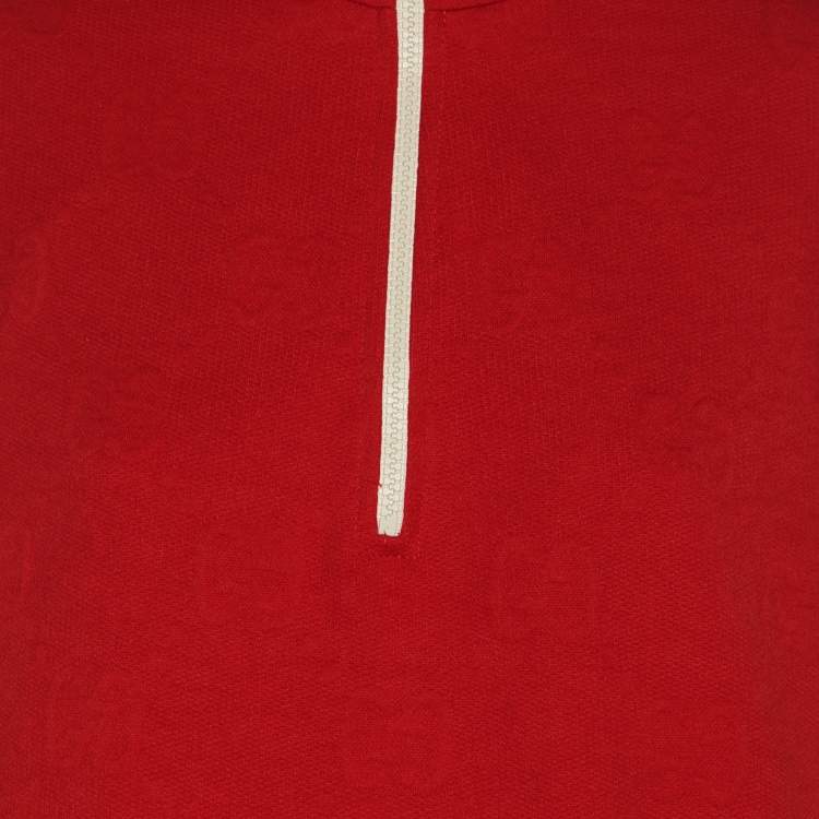 Pre Owned Gucci Red GG Monogram Jersey Mini Dress S
