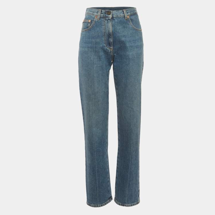 Pre Owned Gucci Blue Denim High-Rise Jeans S/Waist 25"