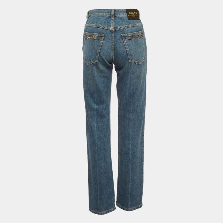 Pre Owned Gucci Blue Denim High-Rise Jeans S/Waist 25"