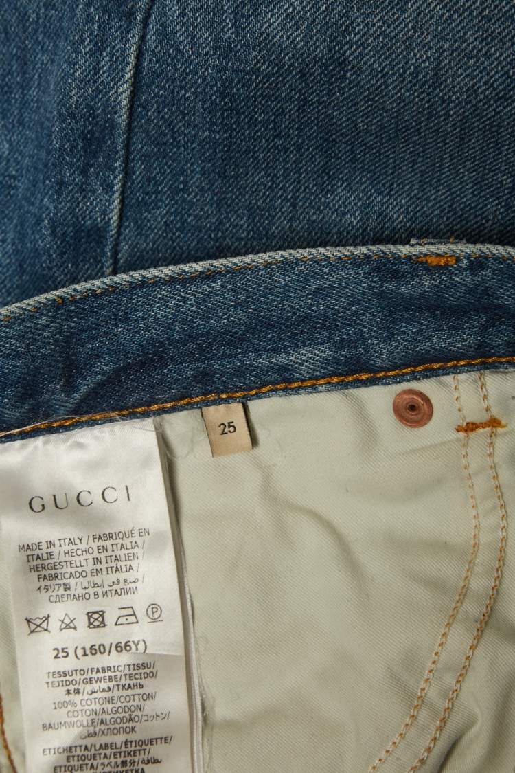Pre Owned Gucci Blue Denim High-Rise Jeans S/Waist 25"