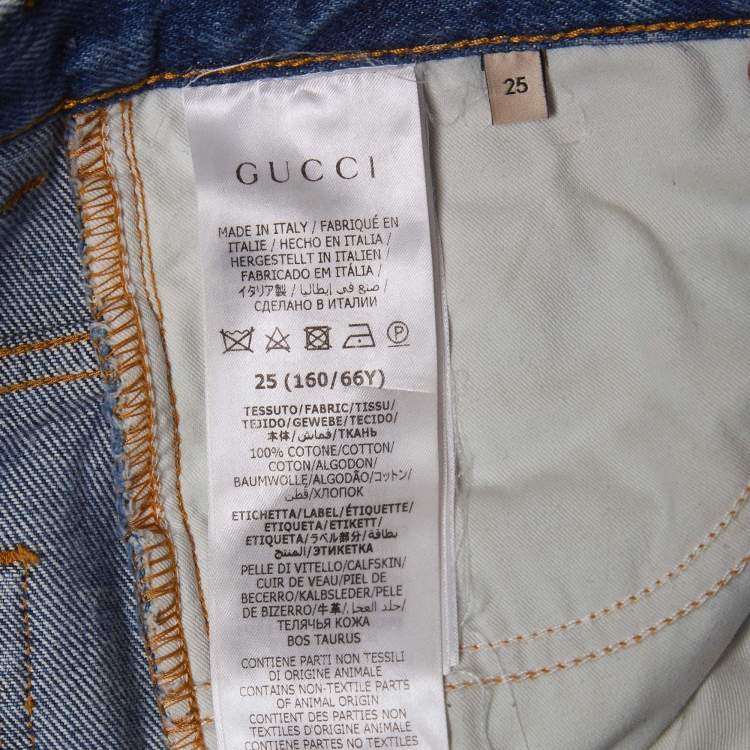 Pre Owned Gucci Blue Denim High-Rise Jeans S/Waist 25"