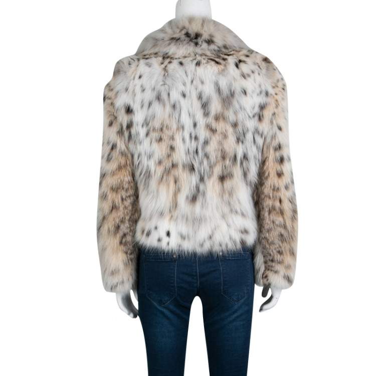 Pre Owned Gucci Beige Lynx Cat Fur Jacket S