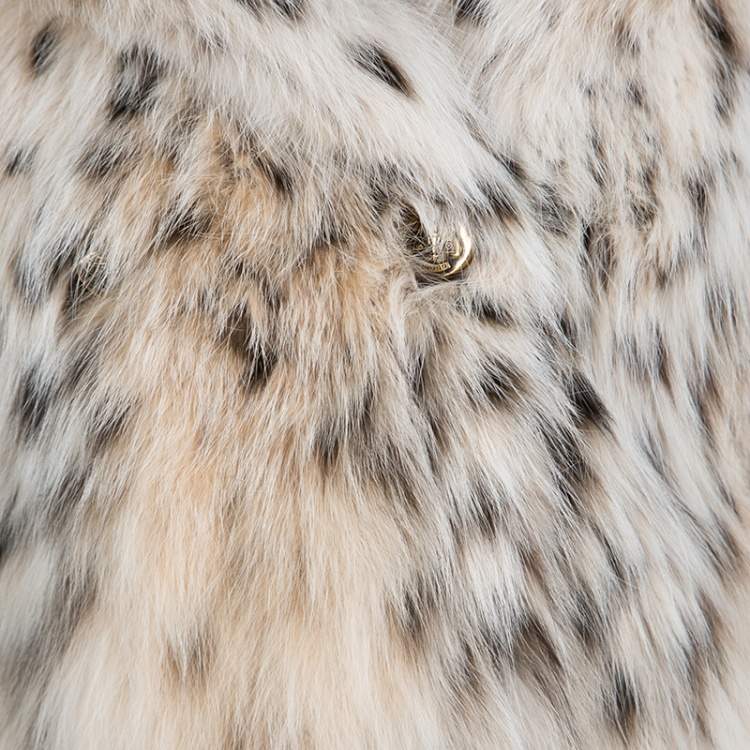 Pre Owned Gucci Beige Lynx Cat Fur Jacket S