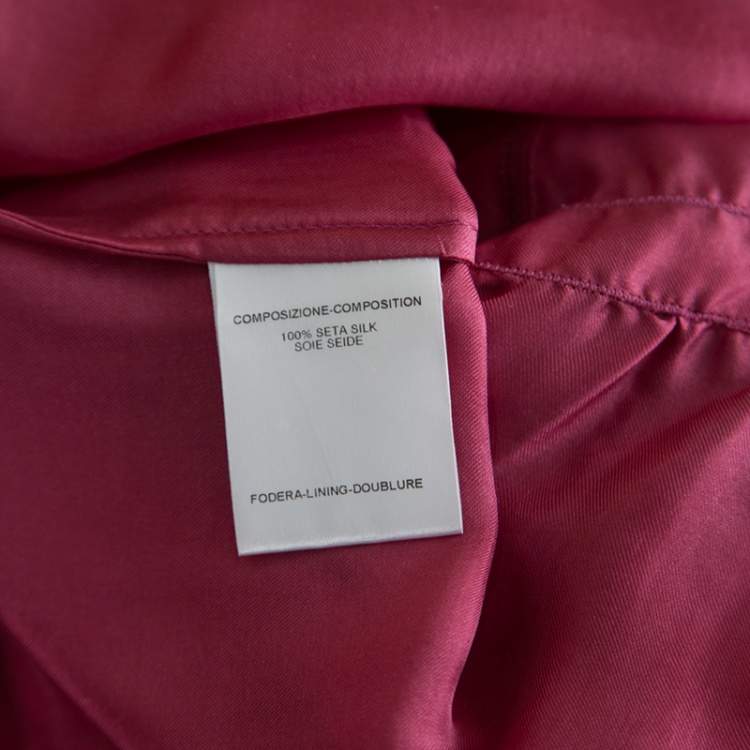 Pre Owned Gucci Pink Silk Tassel Detail Long Sleeve Blouse S