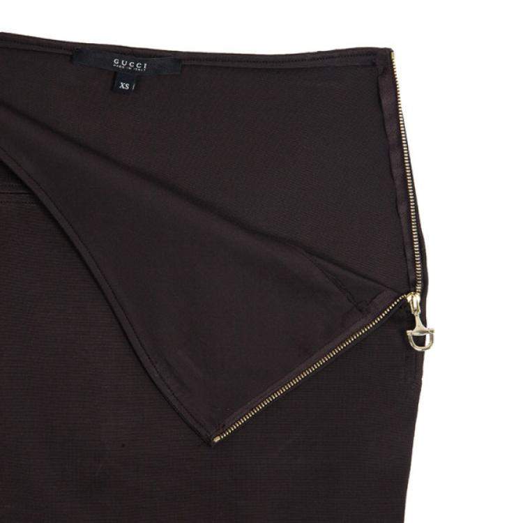 Pre Owned Gucci Ruffled Pencil Skirt XS