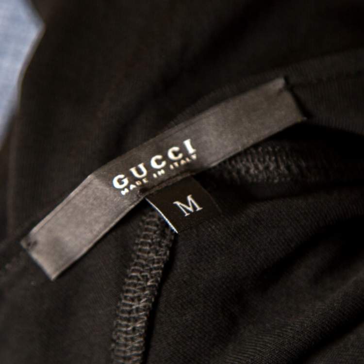 Pre Owned Gucci Black Knit Metal Embellished Cut Out Detail Halter Top M