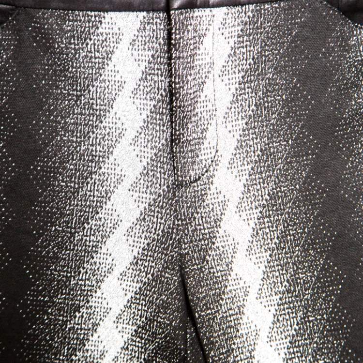 Pre Owned Gucci Metallic Argyle Patterned Lurex Knit Skinny Pants S