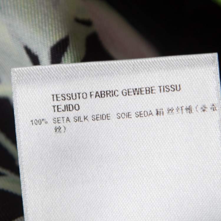 Pre Owned Gucci Black Floral Printed Silk Tapered Pants S