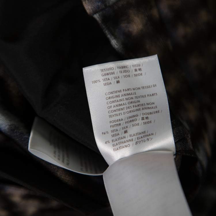 Pre Owned Gucci Metallic Houndstooth Pattern Silk Jacquard Skinny Trousers S