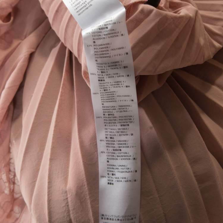 Pre Owned Gucci Multicolor Floral Bonded Lace Plisse Dress M