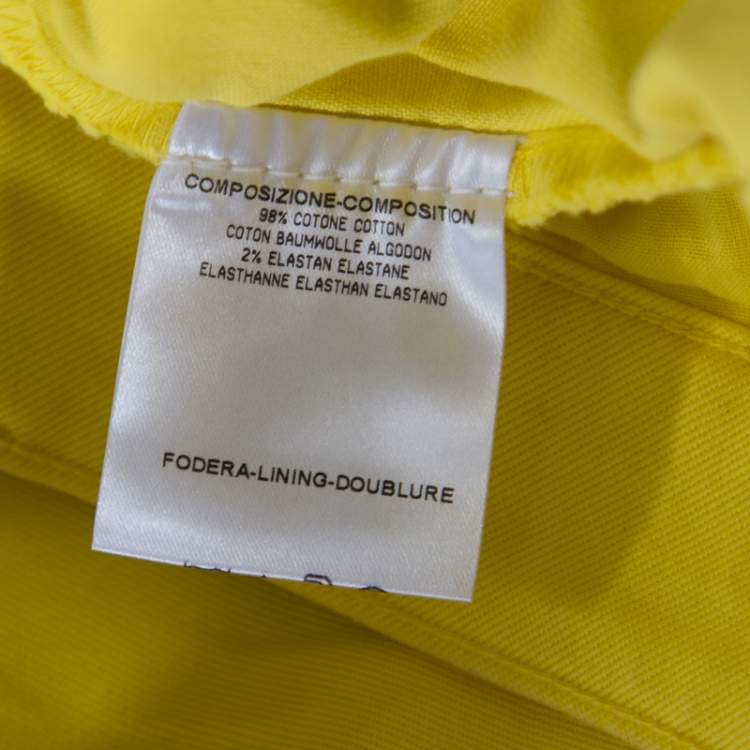 Pre Owned Gucci Yellow Denim Cropped Jeans M
