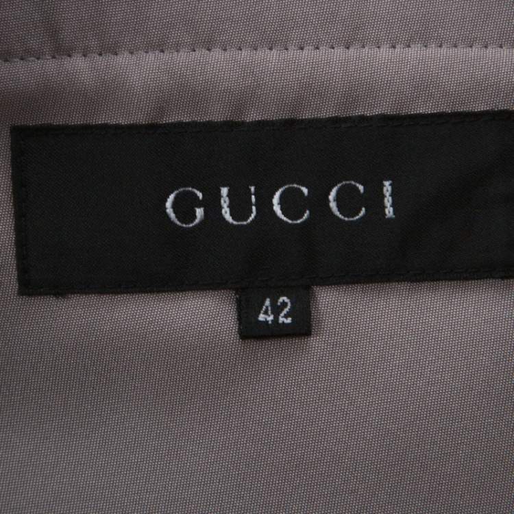 Pre Owned Gucci Grey Silk Blend Button Front Tailored Blazer M