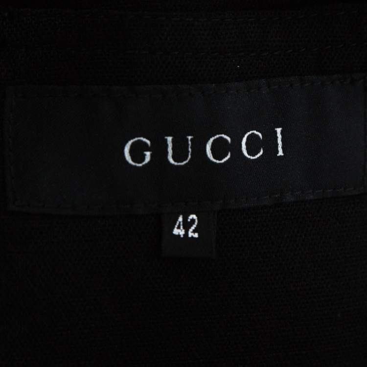 Pre Owned Gucci Black Lurex Knit Shiny Look Jacket M