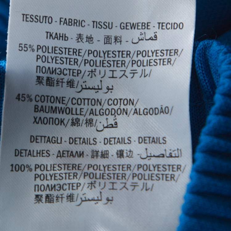 Pre Owned Gucci Blue Cotton Blend Striped Side Seam Detail Sweatpants S