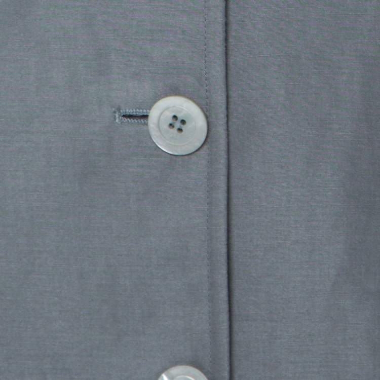 Pre Owned Gucci Grey Linen & Silk Blend Women's Blazer M